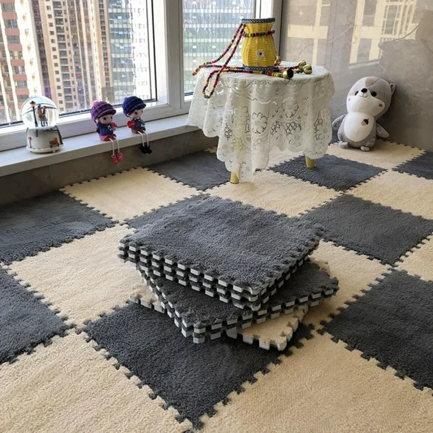 سجادات أرضية متشابكة مضادة للانزلاق (10 قطع)